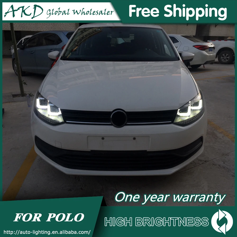 Головной светильник s для автомобиля VW Polo 2010- Polo DRL Дневной ходовой светильник светодиодный Биксеноновая лампа противотуманный светильник s тюнинговый автомобильный аксессуар