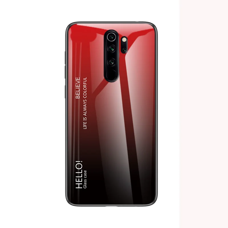 Чехол для Xiaomi Redmi Note8 Pro модный стеклянный чехол для телефона для Xiaomi Redmi Note 8 Pro полная защита бампер - Цвет: Красный