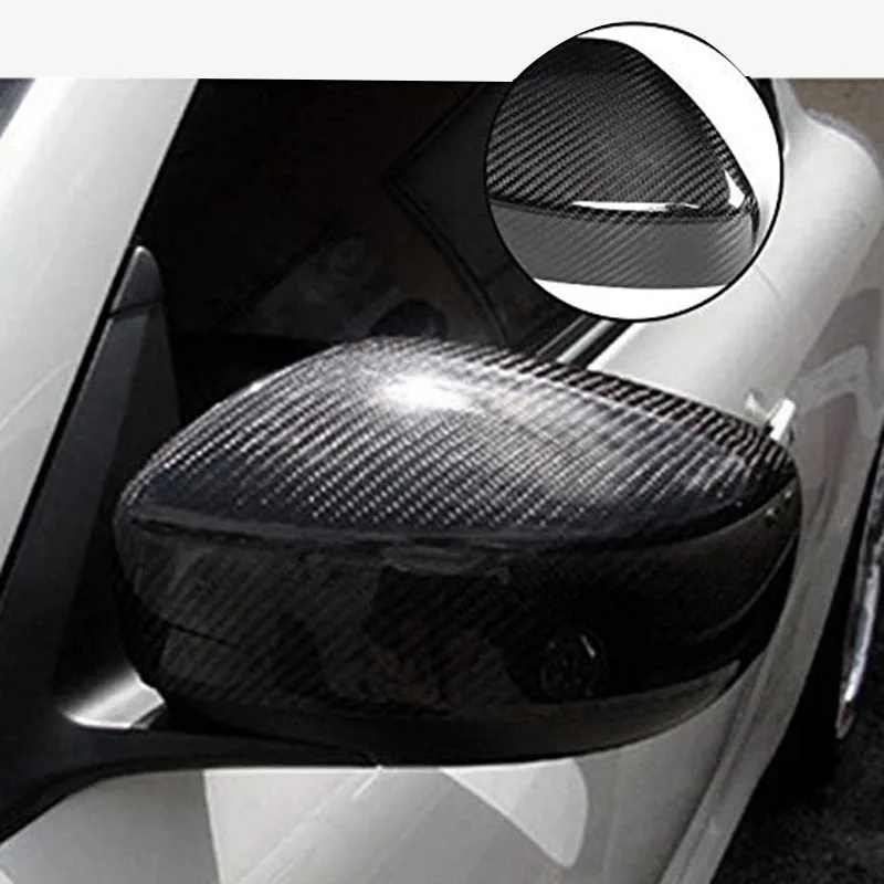 Nrpfell Car Carbon Fiber Side Rearview Mirror Cover Caps Exterior ccessories for Infiniti G25 G35 G37 2008-2013