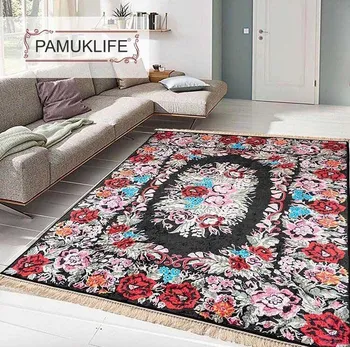 

Pamuklife Artificial Leather Based Non Slip Base Carpet Crown Area Modern Super Soft Carpet Washable Daily Fashion Style