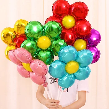 

Happy Birthday Wedding Decorations Flowers Aluminum Foil Balloons Ballons Baby shower Market Activity Party Supplies Wholesale