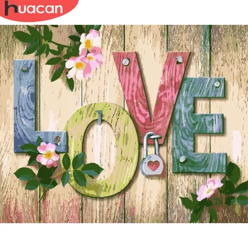 

HUACAN Oil Painting Love Drawing On Canvas HandPainted Painting Art Pictures By Number Sitll Life Kits Home Decoration DIY Gift