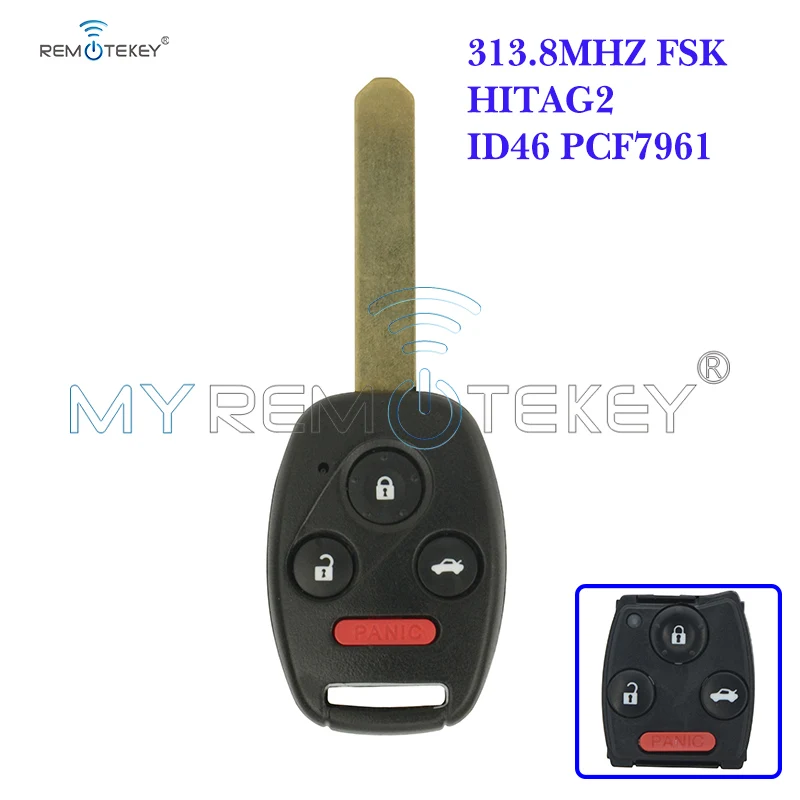 Remtekey KR55WK49308 Remote Car Key For Honda Accord Pilot 2008 2009 2010 2011 2012 4 Button 313.8Mhz 35118-TA0-A04 Remote Key