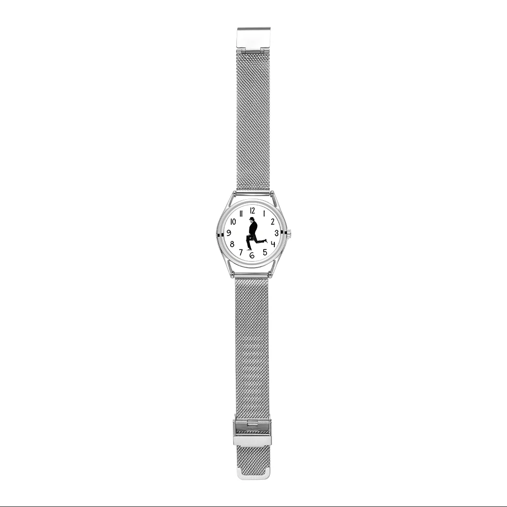 FEB 30TH Walking Men Design Creative Designed Men Unisex Watch 3ATM  Water resistant Stainless Steel Band 5