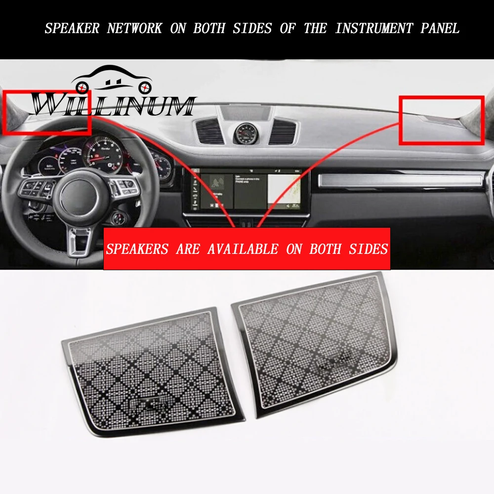 

Car dashboard speaker cover trim for Porsche Cayenne 9YA console audio loudspeaker tweeter horn protective case trim sticker