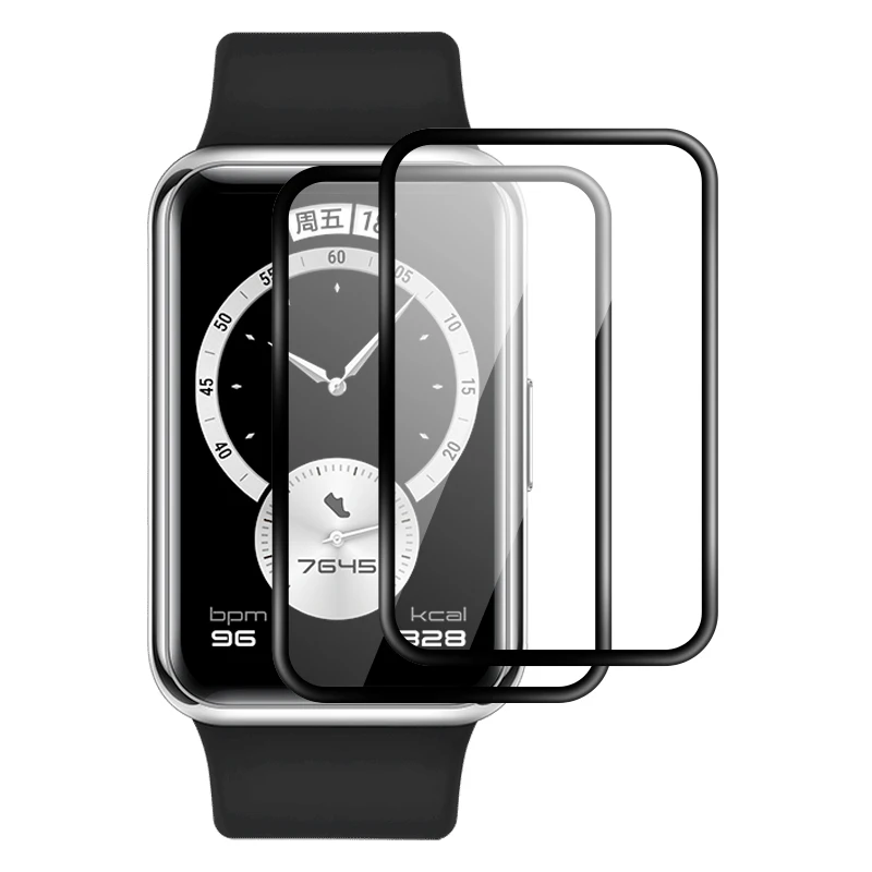 1-3PCS 9D Curved Clear Soft Fiber Protective Glass For Huawei Watch Fit Smartwatch Full Screen Protectors Film Cover Accessories 
