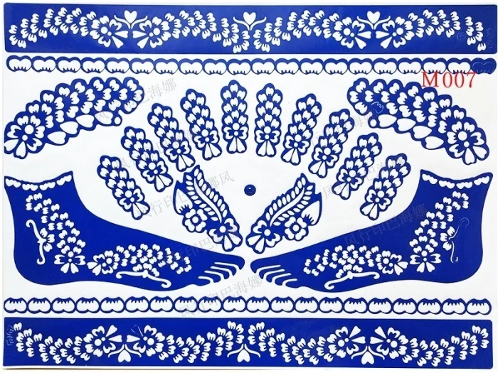 New Hot India Henna Temporary Tattoo Stencils For Hand Leg Arm Feet Body Art SMR88