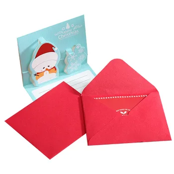 

Merry Christmas Wish Cards & Invitations 3D Self Stand Surprise Greeting Cards With Envelope