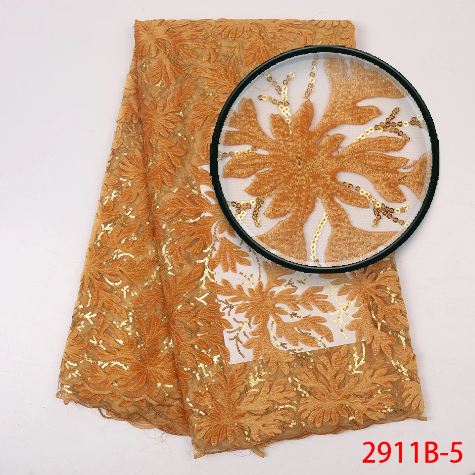 Latest African Velvet Lace Fabric 2019 High Quality African French Net Laces With Sequins Embroidery Tulle Lace For Dresses
