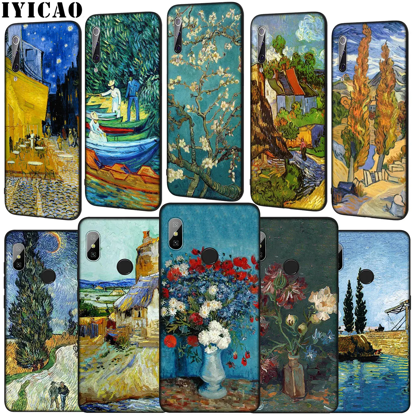 IYICAO Van Gogh Art drawing Cute Soft Phone Case for Xiaomi Mi 10 9 9T A3 Pro CC9 CC9E 8 SE A2 Lite A1 6 pocophone f1 Mi9 |