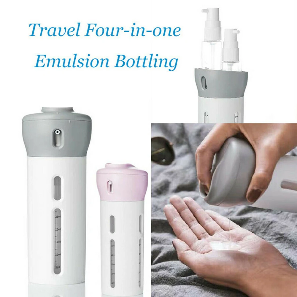 

Portable 4 In 1 Refillable Lotion Shampoo Storage Bottle Travel Cosmetic Emulsion Bottling Container Liquid Soap Empty Dispenser
