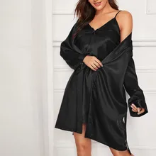 Осенний женский сексуальный халат для спальни, однотонный, с длинными рукавами, ночная сорочка с бантом, Ropa de Dormir, горячая Распродажа Y