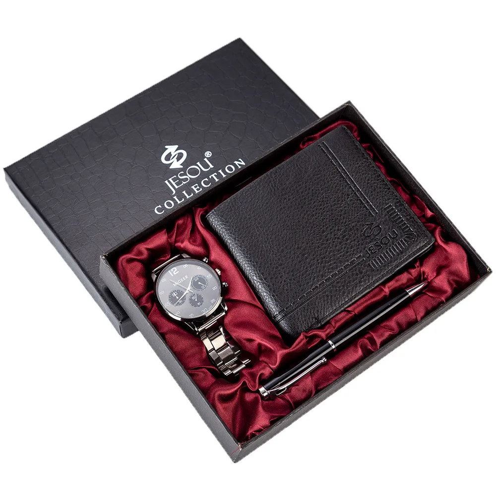 

Men Gift Set Exquisite Packaging Watch + Wallet Pen Set Creative Packaged Combination