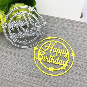 

Happy Birthday dies DIY Scrapbooking Photo Album Paper Card Craft Cute Embossing Metal Cutting Dies Stencils Scrapbooking