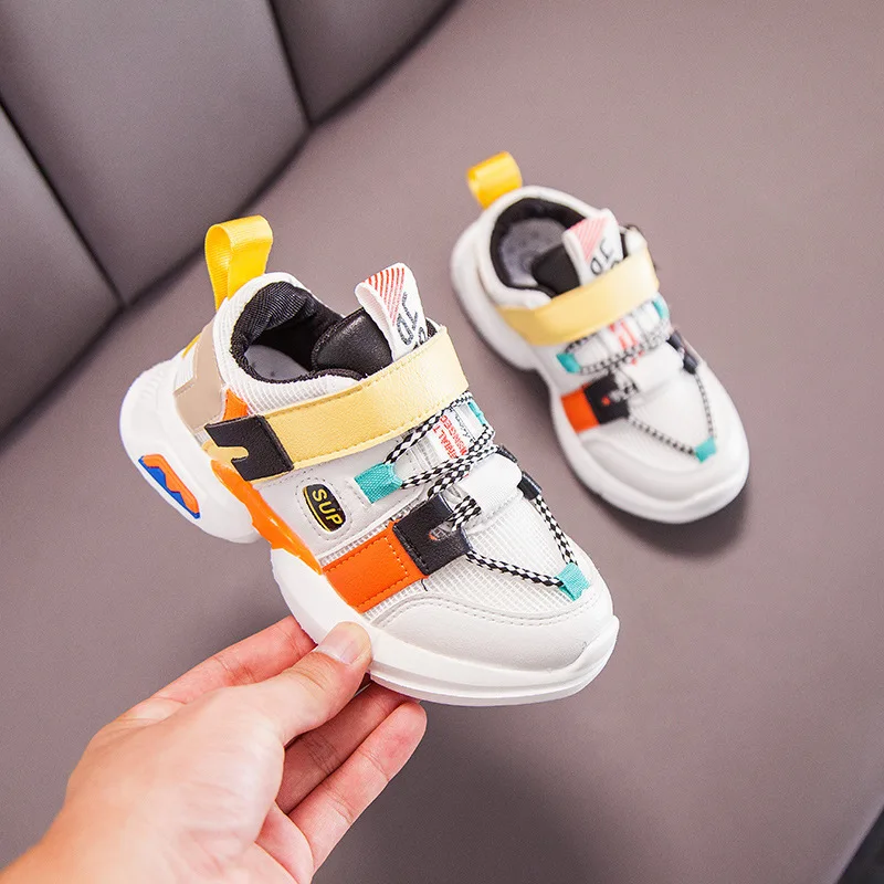 

Children Spring And Autumn New Style 2019 Mixed Colors Trend Boy Athletic Shoes Girls Mesh Breathable Versatile Travel Shoes Fas