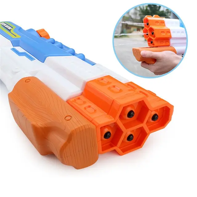 Water Gun Soaker 4 Nozzles Blaster Water Fight Swimming Pool Beach Toys 2