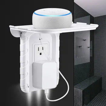 

White Plastic Wall Switch Shelf Socket Rack Easy Installation Wall Outlet Charger Shelf Home Bathroom Storage Holder Organizer