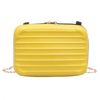 

Women Luggage Bag Soft Shell Square Handbag Shoulder Zipper Chain Square Bag B88