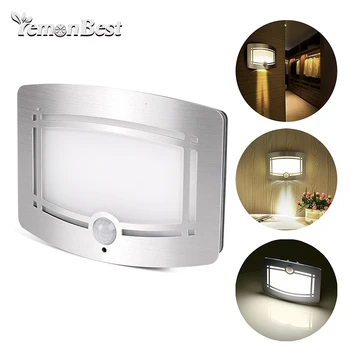 

Motion Sensor Activated LED Wall Sconce Battery Operated Wireless Night Light Auto On/Off For Hallway Pathway Staircase Wall