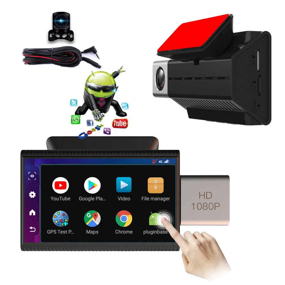 Автомобильный видеорегистратор Sony IMX307 Android 8 1 4G Wi-Fi ADAS GPS навигация с сенсорным