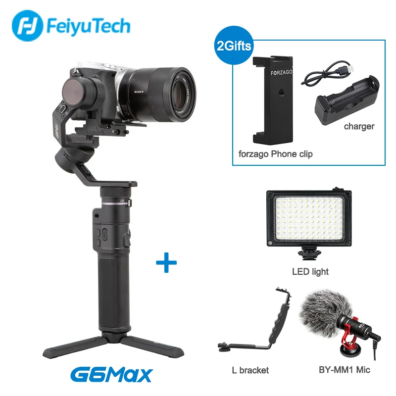 Feiyutech G6 Плюс/G6 Max 3-осевой Карманный стабилизатор для экшн-Камеры Gopro hero DJI Osmo экшн Камера sony a6000 PK Zhiyun Crane M2 - Цвет: G6 Max Option 4