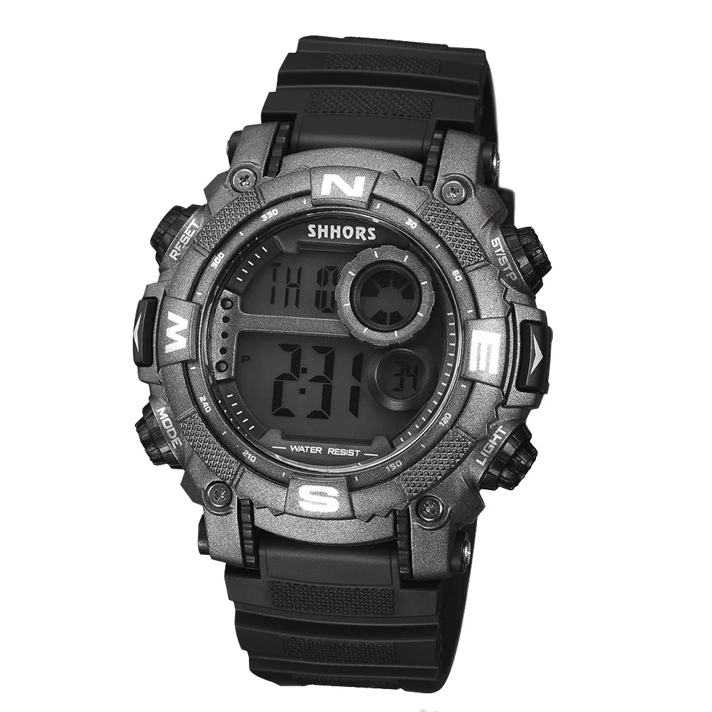 Роскошные, спортивные и фирменные мужские часы военные армейские цифровые светодиодный часы мужские модные повседневные электронные наручные часы Relojes# W - Цвет: Gray