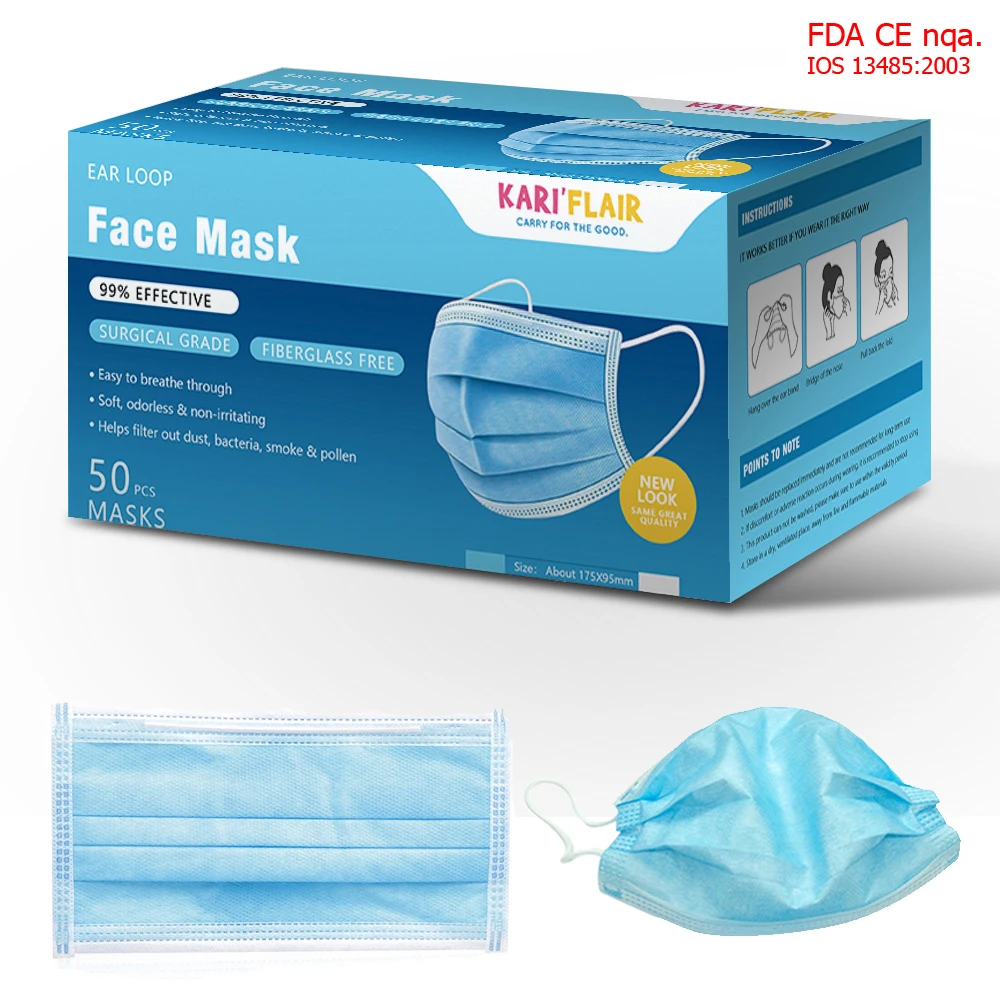 

1/5/10/50Pcs Disposable Face Mask 3-Ply Melt blown fabric Mask Earloop Face Mouth Masks Blue/White/Pink/Black Health safe