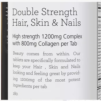 

High strength complex with collagen The best natural active ingredient Hair, Skin and Nails Double Strength nourish 180 pcs