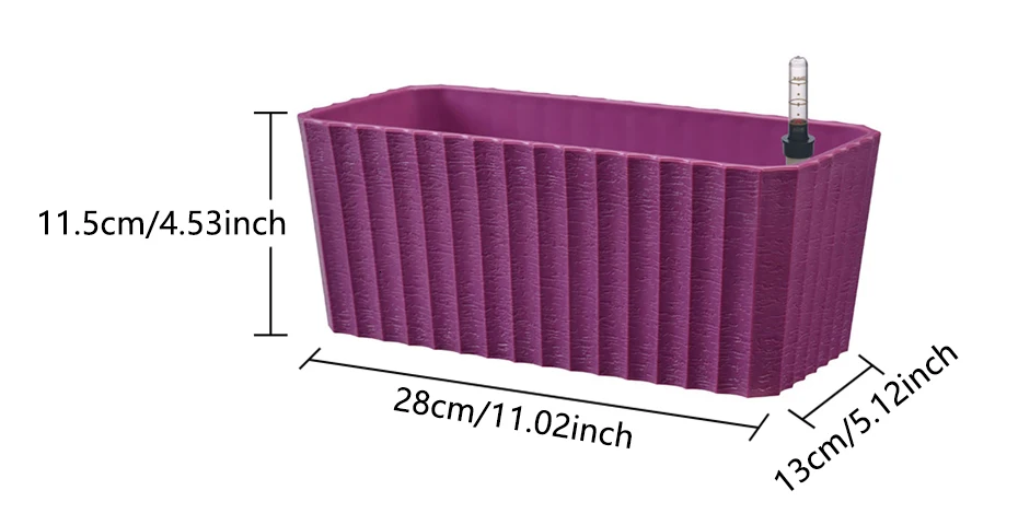 Пластиковая прямоугольная самополивающаяся оконная коробка с индикатором уровня воды белый современный декоративный горшок для растений