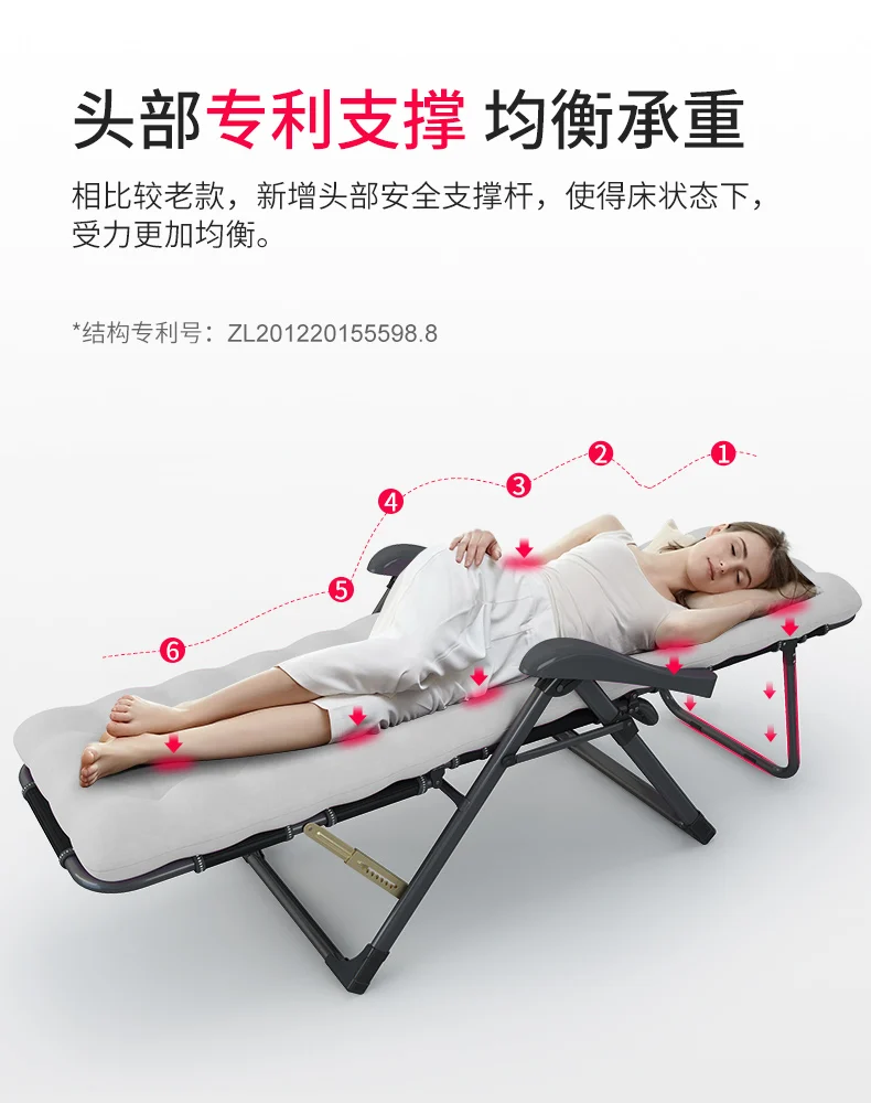 Outdoor or indoor adjustable nap recliner chair folding deck chair Beach chair with Steel Pipe frame Moisture absorption