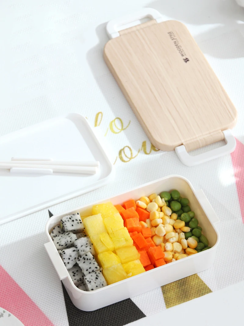 TUUTH японский Ланч-бокс деревянный ощущение салата Bento box Портативный микроволновый контейнер для еды для школы офиса кемпинга