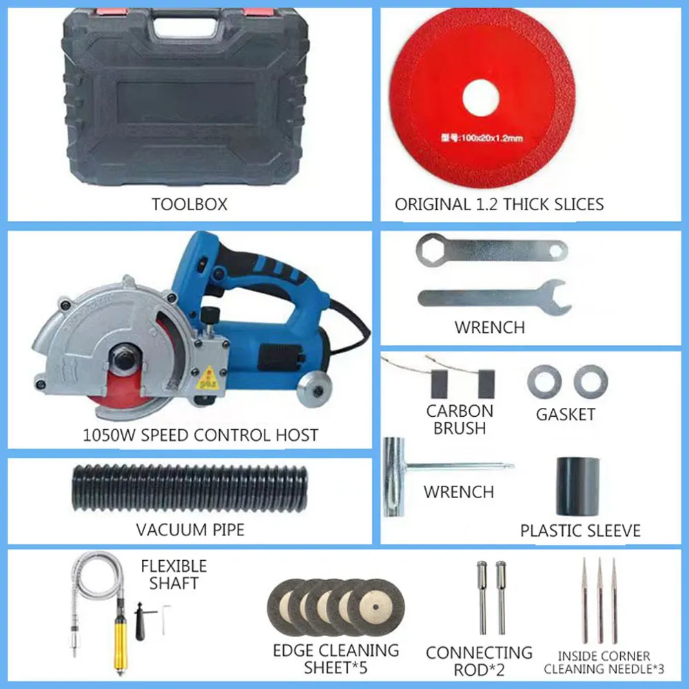 1200w Electric Gap Cleaner Floor Tile Gap Cleaning Slotting Machine Wall Tile Special Cleaning Cutting Tool 18cm tile bricklayer s special knee pads paving floor tiles cement workers artifacts moistureproof and thickening tile kneepads