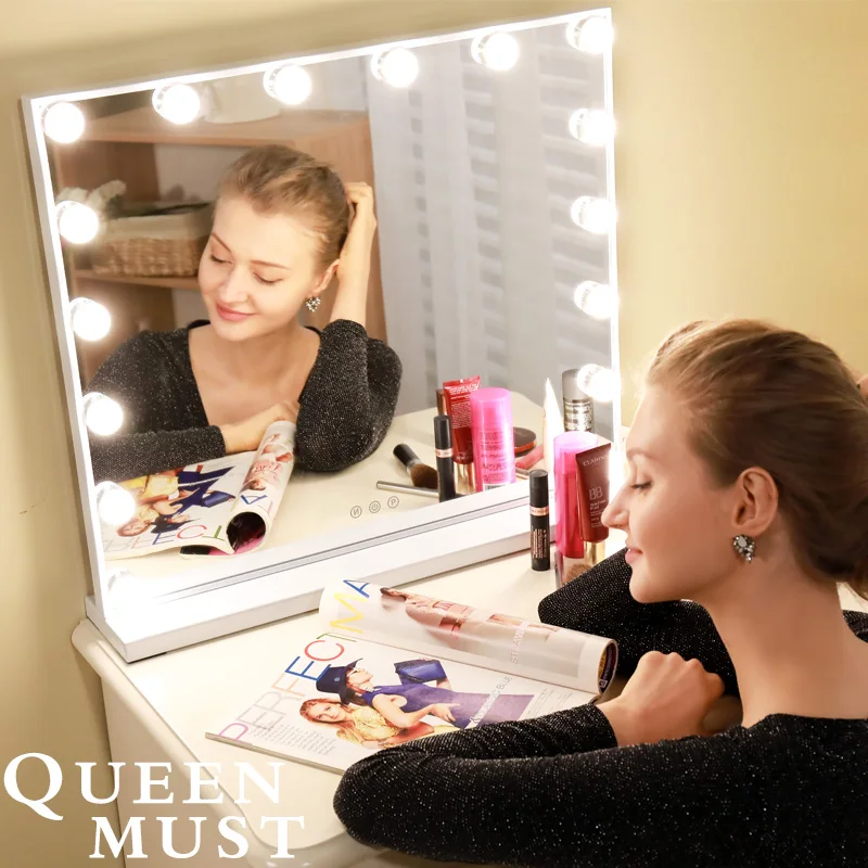  Hollywood Makeup Mirror with Light Vanity Tabletops Lighted with Dimmer LED Illuminated Cosmetic Be - 33029530228