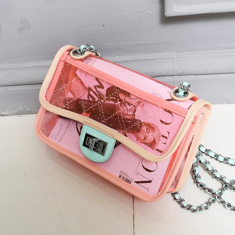 

Transparent Bag Women's 2019 New Style Fashion INS Super Fire Mini Gel Bag Shoulder Bag Graceful Bag Manufacturers Goods