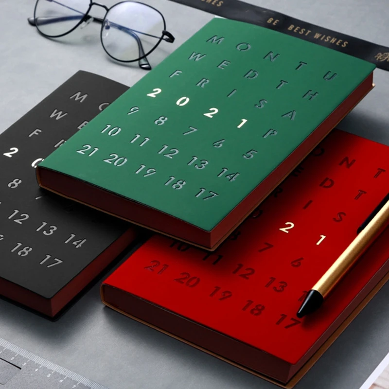 

2021 Planner Organizer A5 Agenda Journal Notebook Business Diary Notepad Weekly Monthly Note Book with Pen