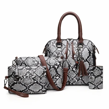 

Hot sale tote bag set women messenger shoulder top handle hand Vintage PU leather classical composite bags for women