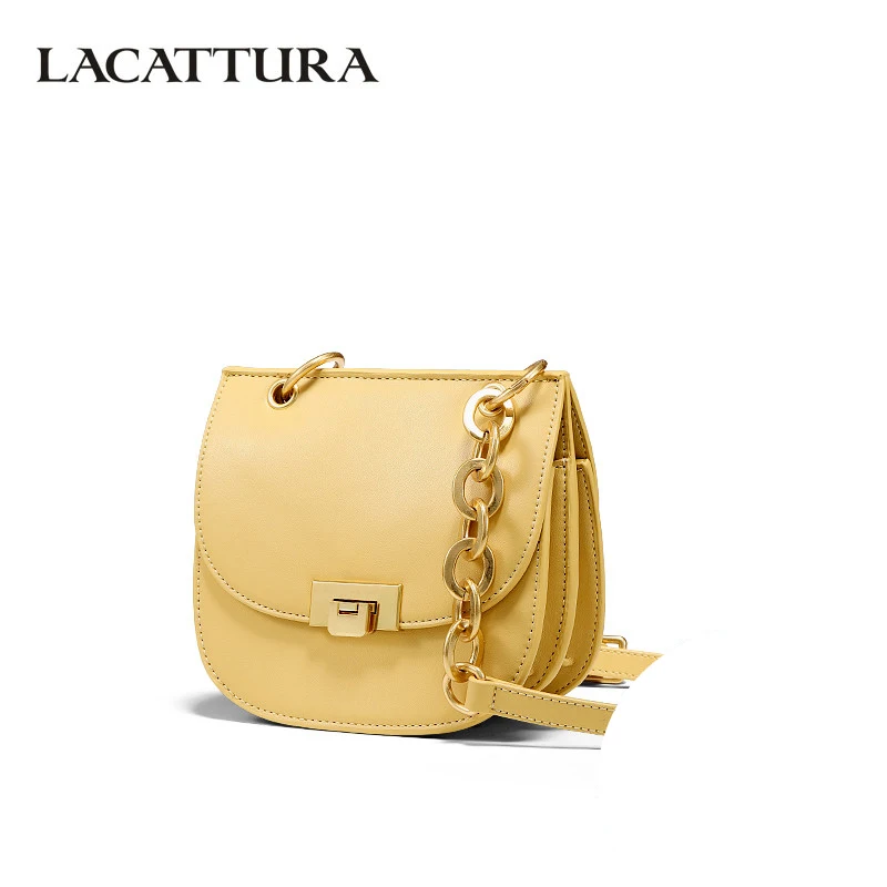

LACATTURA 2019 Small Women Shoulder Bag PU Leather Designer Bags Lady Lovely Clutch Female Crossbody Saddle Bag Double Flip