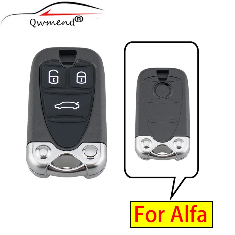 QWMEND 3 кнопки смарт-чехол для ключей автомобиля Fob Alfa Romeo 159 2005-2011 Сменный Чехол