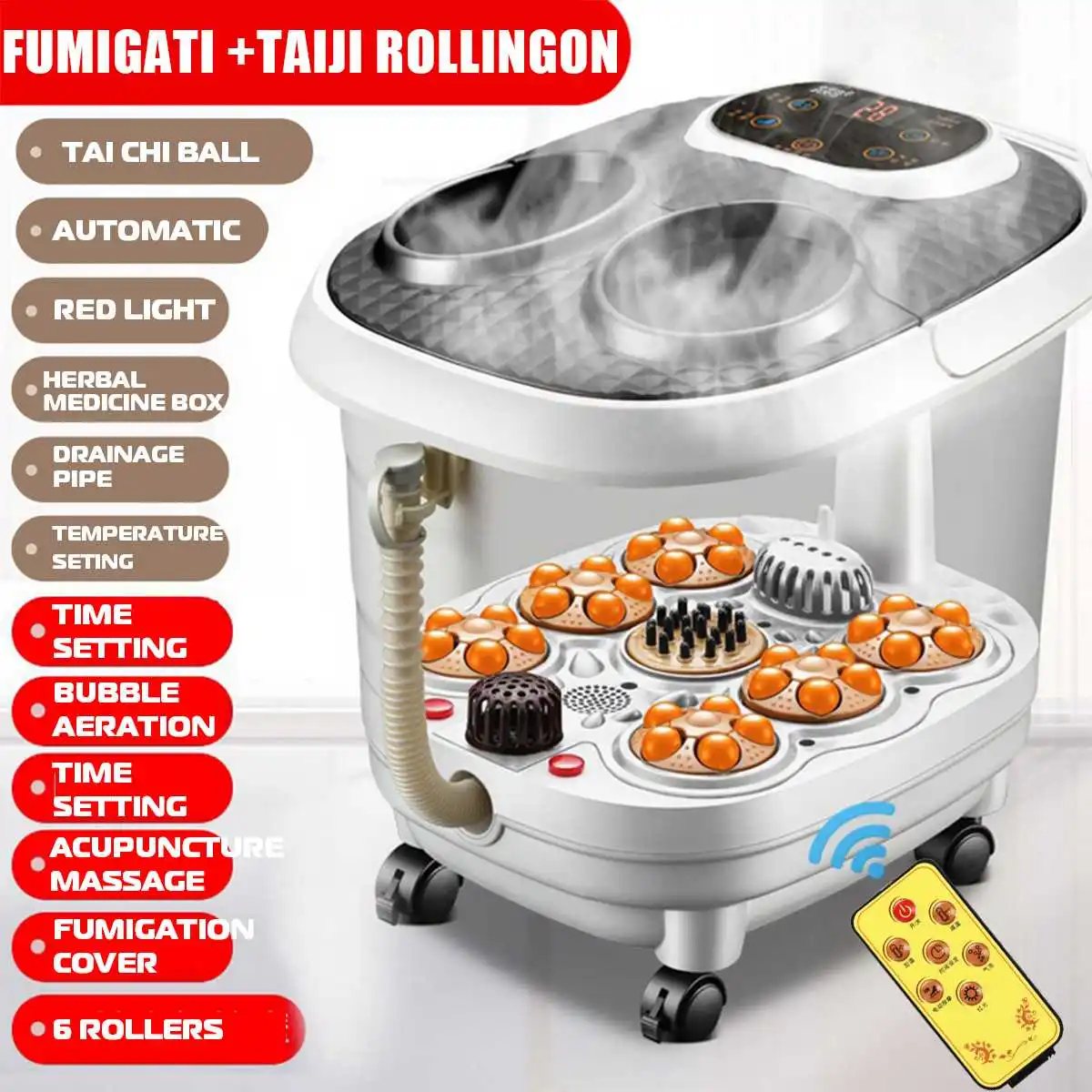 

Fully-automatic Heated Electric Sauna Footbath Massage Pediluvium Bucket Footbath SPA MACHINE + TUB