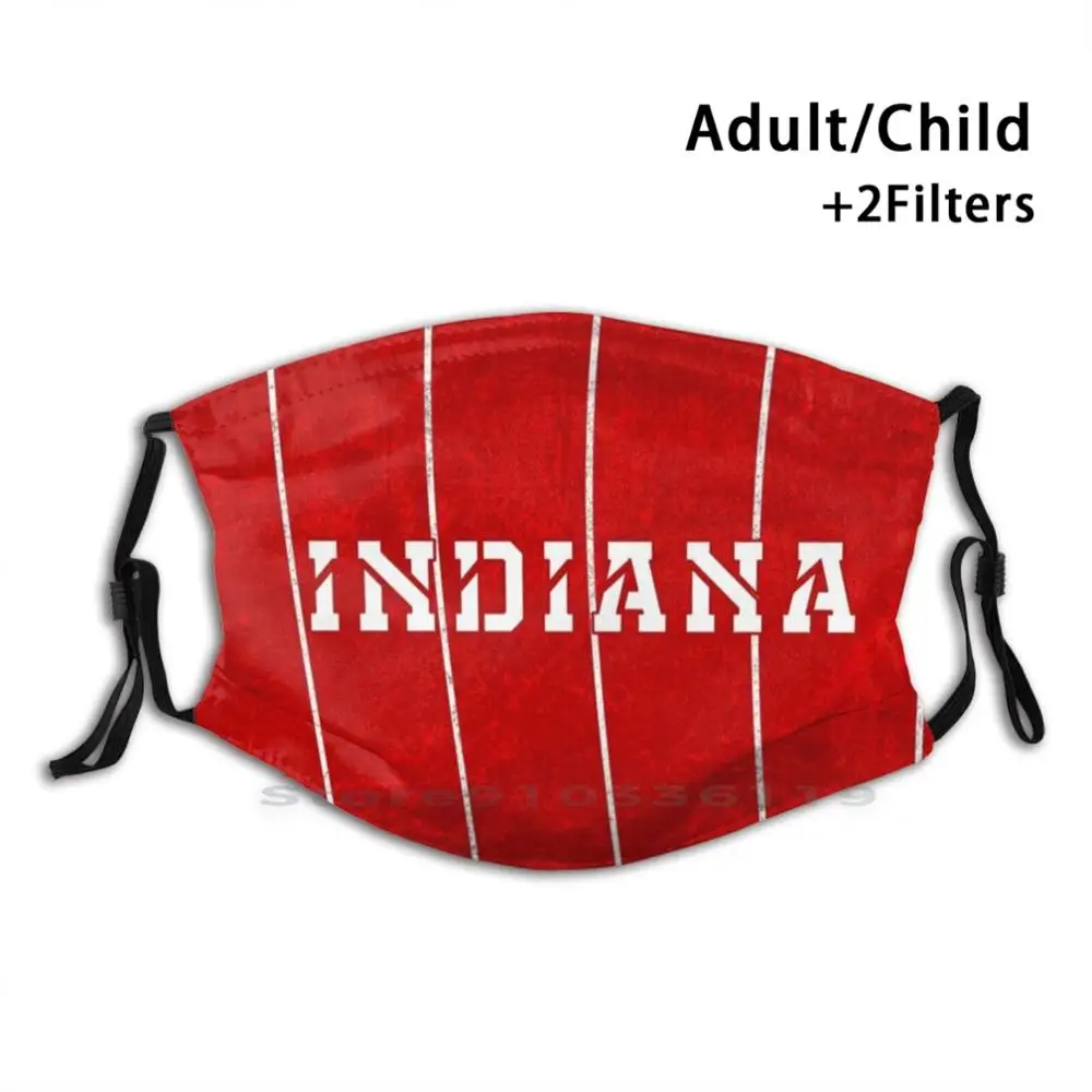 Indiana Adult Kids Washable Funny Face Mask With Filter College Iu Indy Big10 University U School Alumni | Аксессуары для одежды