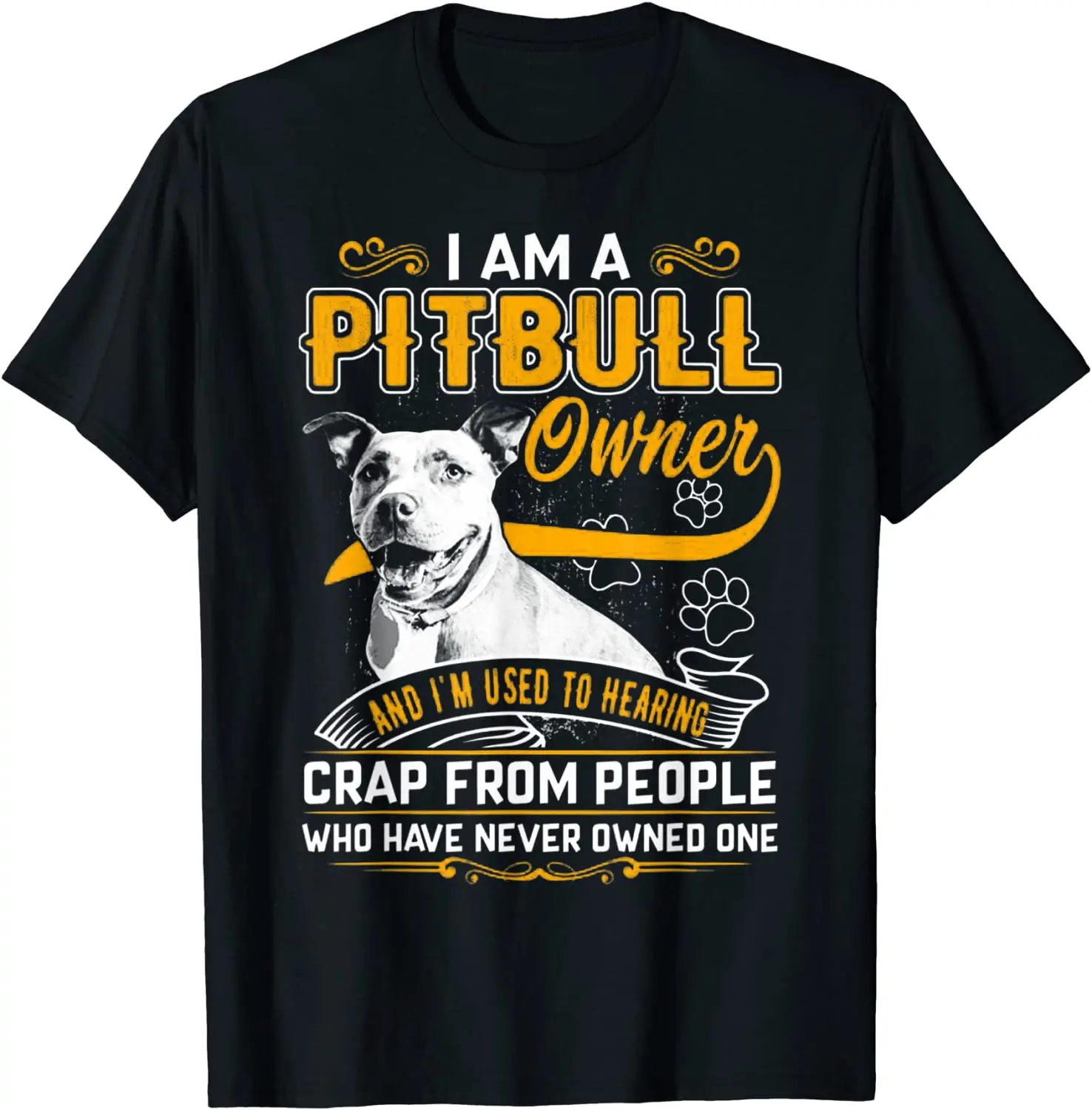 Im Pit-bull Terrier Owner, Dog Love-r Dad Mom Boy Girl Funny T-Shirt Oversized  T Shirts Cotton Men Tees cosie