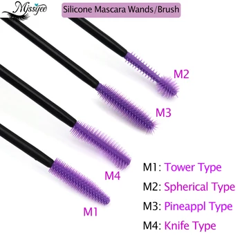 

100Pcs Silicone Makeup Eyelash Brush Comb Mascara Wands Eye Lashes Extension Tool Eyebrow Brush Make Up Tools
