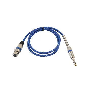 

1m/1.8m Microphone Wire Cord XLR female to Jack 6.35 mm Male Plug Microphone Cable Support Multi-Device Data Transmission