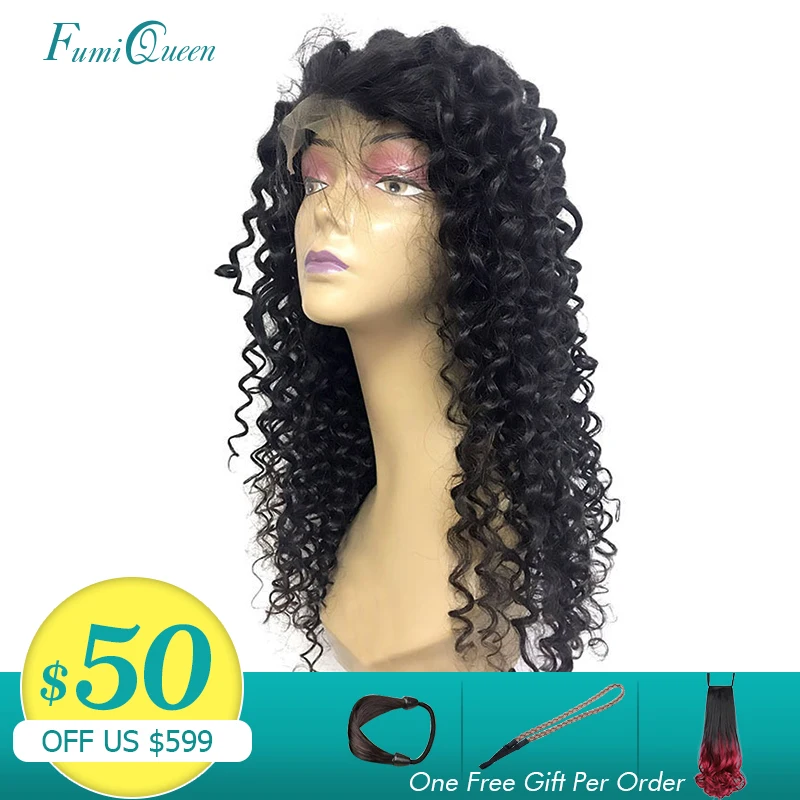 

Ali FumiQueen Hair Deep Wave Brazilian Hair 4x4 Lace Closure Wig 180%/250% Density Remy Hair Lace Front Wig with Baby Hair