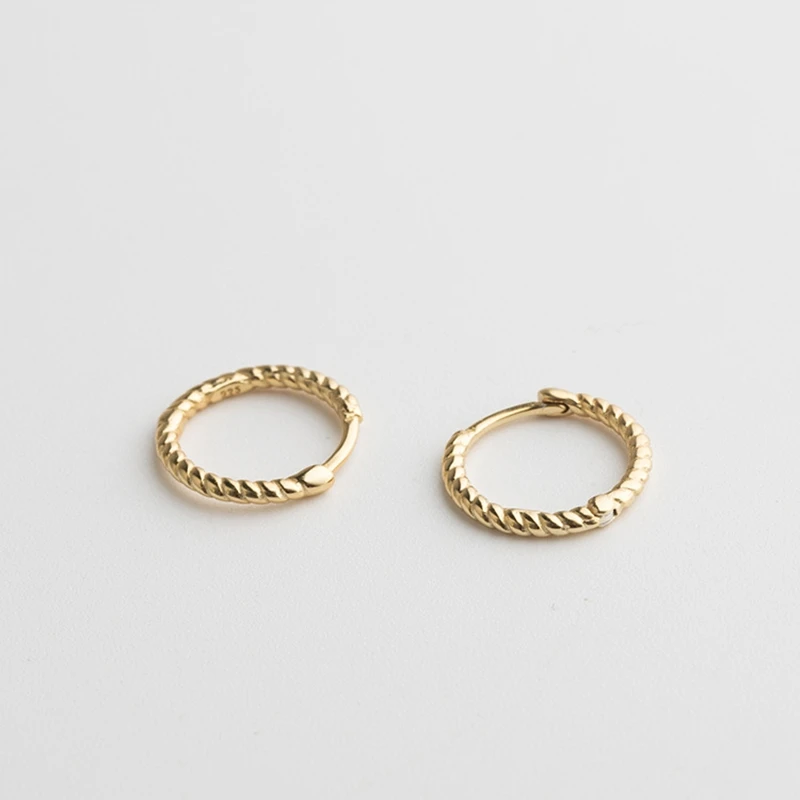 gold Новинка, S925 Серебряные серьги, серьги-кольца, модные серьги на веревке, индивидуальные серебряные круглые серьги для женщин, подарки - Окраска металла: gold