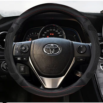 Coprivolante per auto 38cm in pelle per Toyota Camry Corolla Harrier Fortuner Yaris CHR Vios Prius Alphard Rav4 accessori