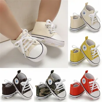 

2020 Canvas Classic Sports Sneakers Newborn Baby Boys Girls First Walkers Shoes Infant Toddler Soft Sole Anti-slip Baby Shoes