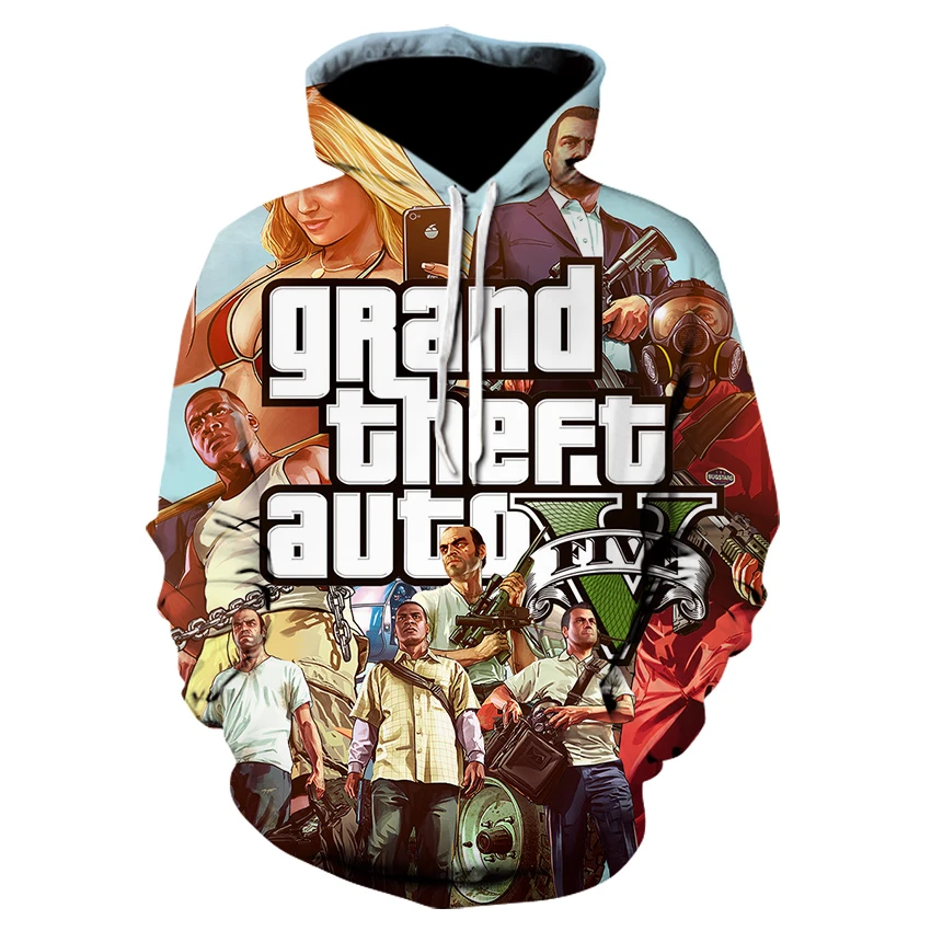Fashion 3d Hoodies Anime Jacket Grand Theft Auto Game Gta 5 Designer Famous Brand Male Fashion Coat Funny Hoodie Men Clothing Hoodies Sweatshirts Aliexpress
