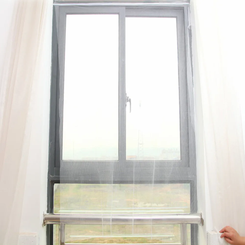 2X окно с москитной сеткой сетка комплект муха Жук ОСА Москитная занавес сетка на окно и лента 819