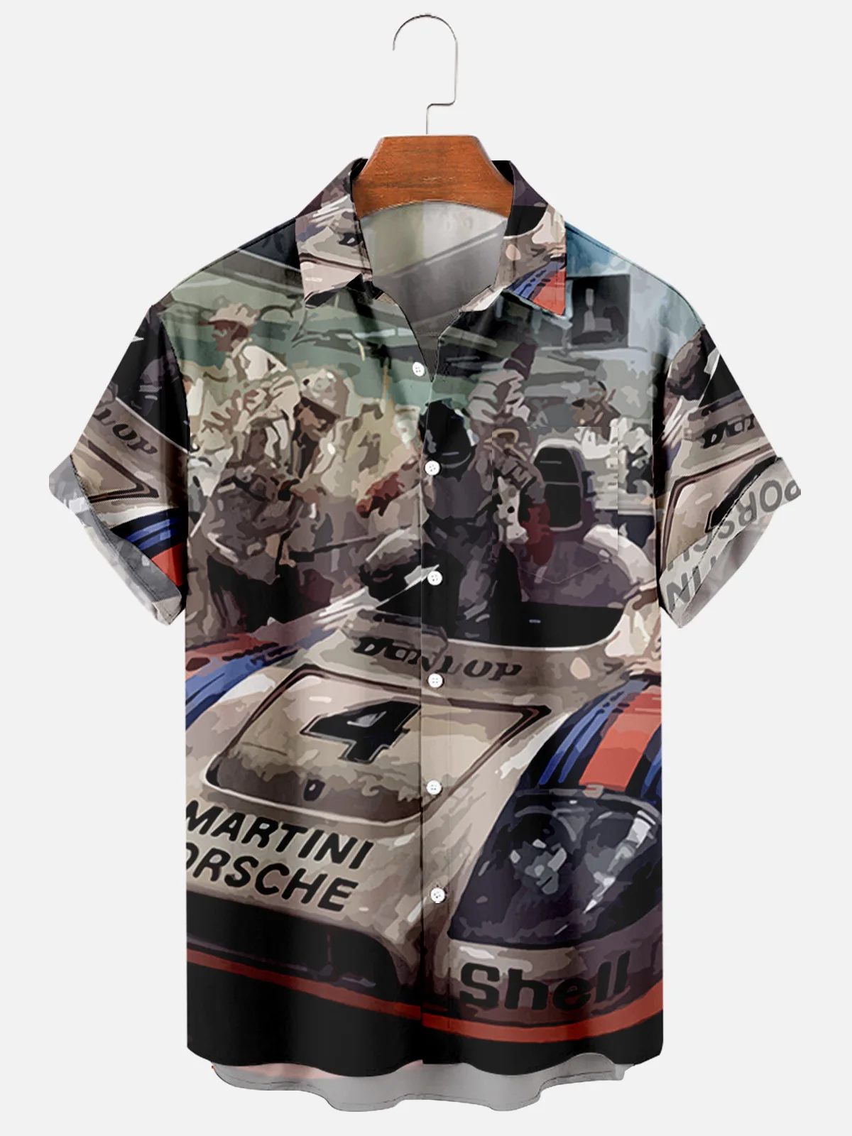 2021 new Hawaiian shirt men trendy short-sleeved shirt car element 3D digital printing loose quick-drying shirt men's shirt top